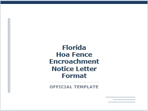 Florida Hoa Fence Encroachment Notice Letter