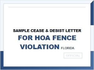 Cease and Desist Letter for Florida Hoa Fence Violation